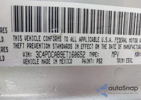 2014 Dodge Journey Se из США, поврежденный, VIN 3C4PDCAB9ET160652